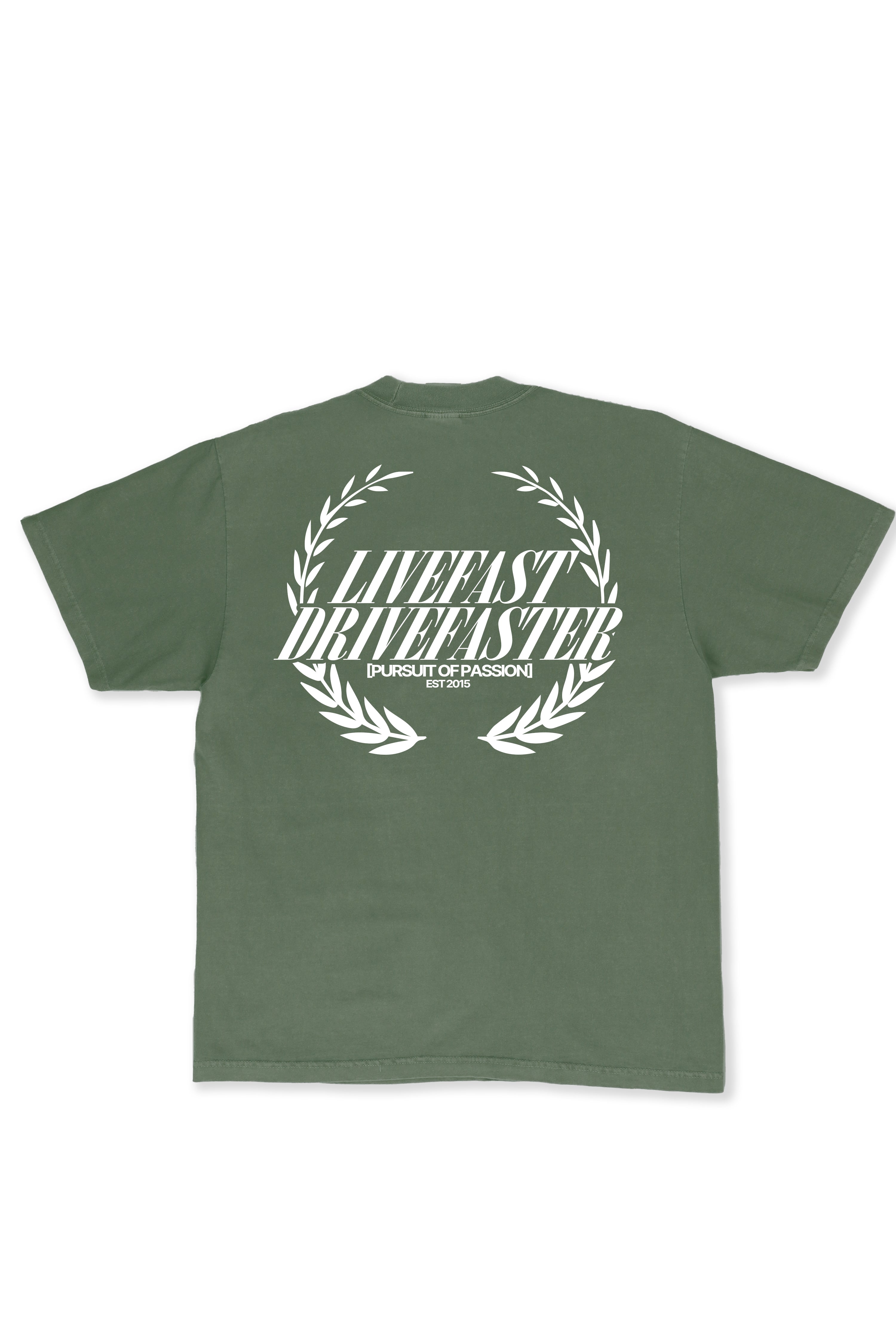 Live Fast Drive Faster Green T – Roushwear